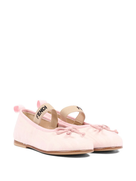  Fendi Kids Bow-detail Ballerinas - Pink 