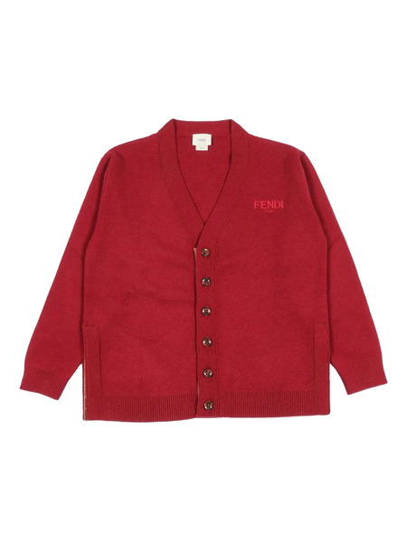  Fendi Kids Button Logo-embroidered Cardigan 