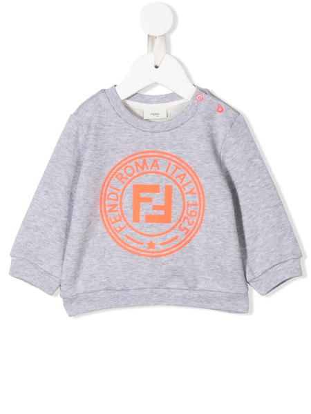  Fendi Kids Contrast Logo Sweatshirt - Grey 