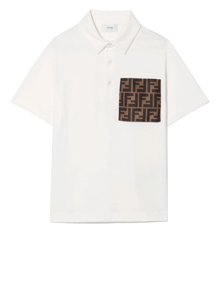  Fendi Kids Contrasting-panel Detail Top - White 