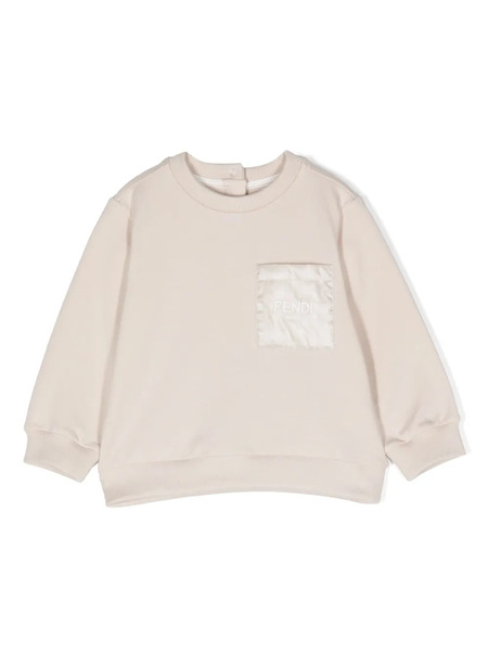  Fendi Kids Cotton Jersey Sweatshirt - Neutrals 