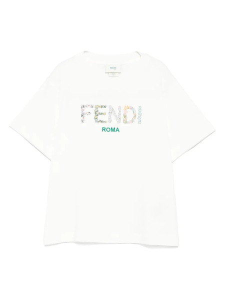  Fendi Kids Cotton T-shirt - White 
