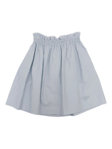  Fendi Kids Embroidered Cotton Skirt - Blue 