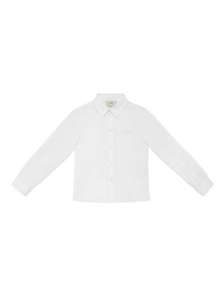  Fendi Kids Embroidered Logo Shirt - White 