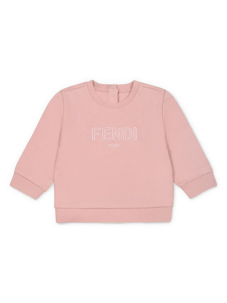 Fendi Kids Embroidered Logo Sweater - Pink 