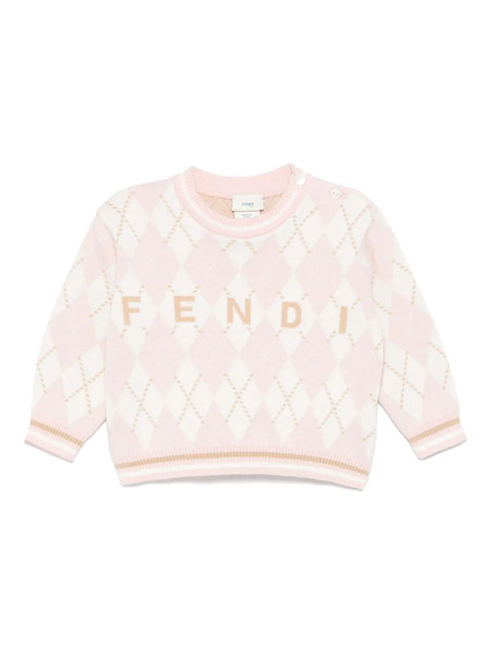  Fendi Kids Embroidered-logo Sweater - Pink 