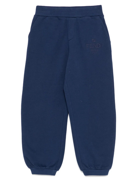 Fendi Kids Embroidered-logo Trousers - Blue 