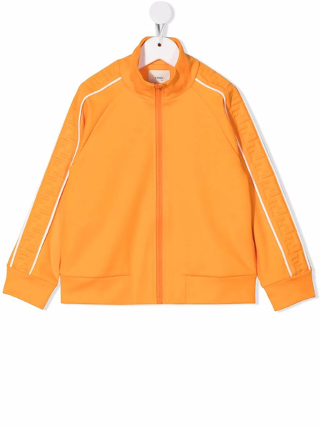  Fendi Kids Ff-embossed Zip-up Top - Orange 