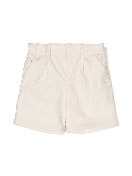  Fendi Kids Ff Jacquard Bermuda Shorts - Neutrals 