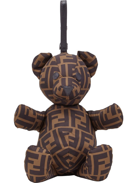  Fendi Kids Ff-logo Print Bear Charm Bag - Brown 