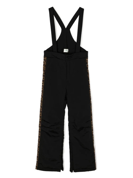  Fendi Kids Ff-logo Print Dungarees - Black 