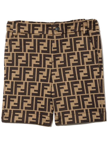  Fendi Kids Ff-logo Shorts - Brown 