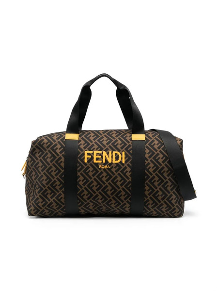  Fendi Kids Ff Monogram Print Bag - Black 