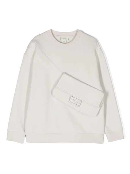  Fendi Kids Ff-motif Cotton Sweatshirt - Neutrals 
