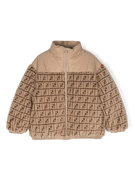  Fendi Kids Ff-motif Fleece Down Jacket - Neutrals 