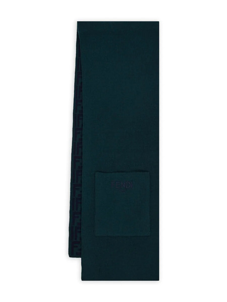  Fendi Kids Ff-motif Patch-pocket Scarf - Green 