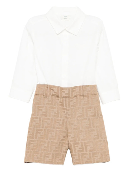  Fendi Kids Ff-motif Shorts Set - Camel 