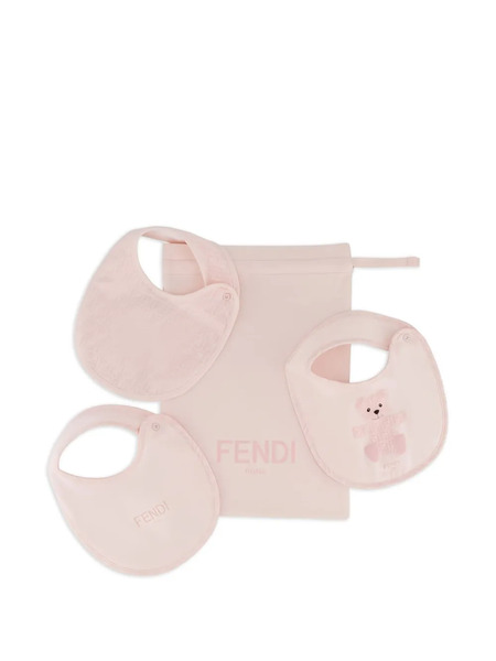  Fendi Kids Ff-pattern Bib (pack Of Three) - Pink 