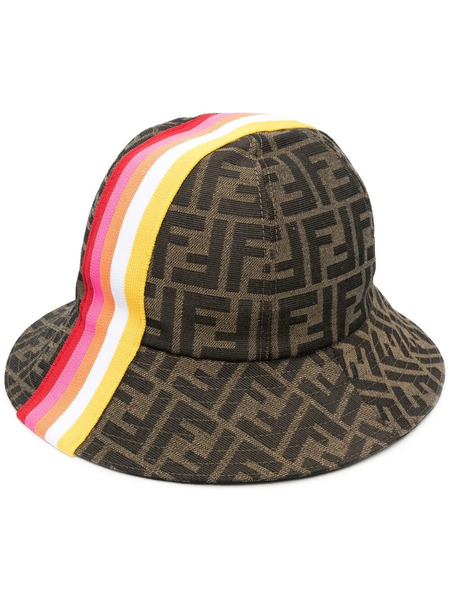  Fendi Kids Ff-pattern Bucket Hat - Brown 