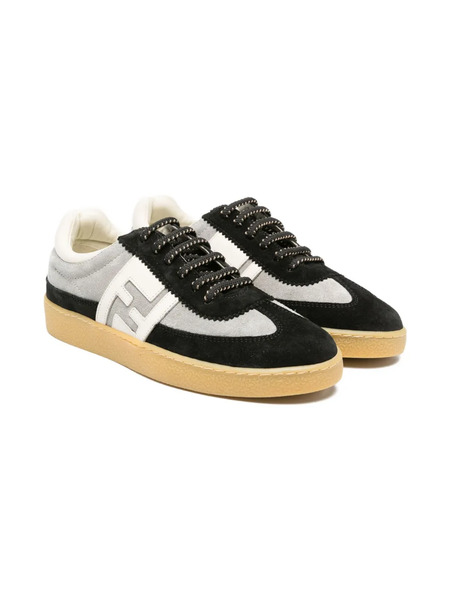  Fendi Kids Ff Suede Sneakers - Black 