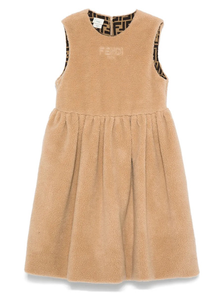  Fendi Kids Fleece Dress - Brown 
