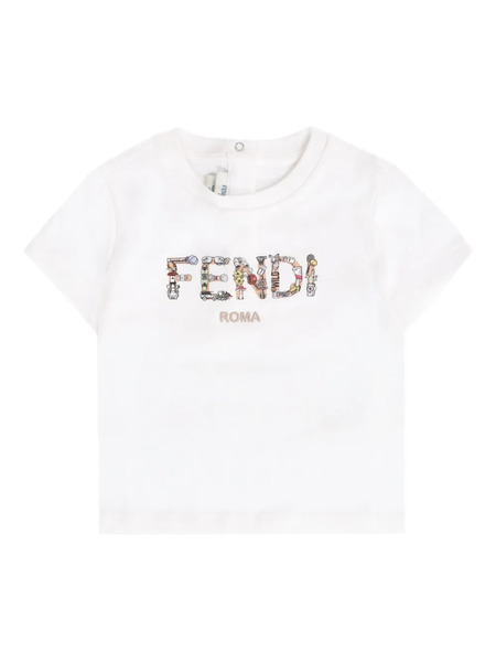  Fendi Kids Graphic-logo T-shirt - White 