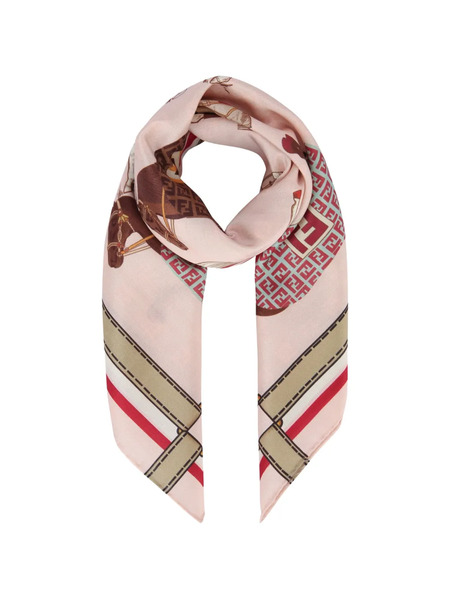 Fendi Kids Horse-pattern Scarf - Pink 