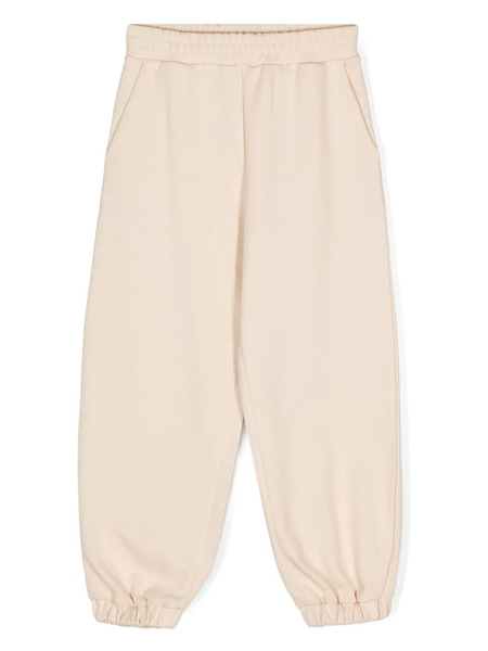  Fendi Kids Logo-appliqué Cotton Track Pants - Neutrals 