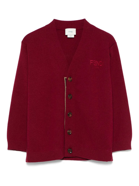  Fendi Kids Logo-embroidered Cardigan 