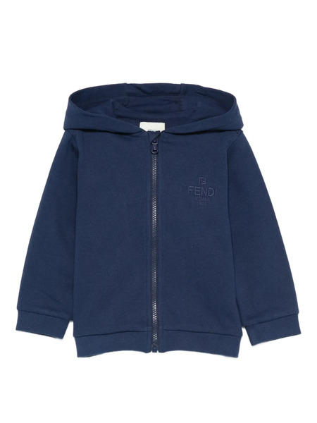  Fendi Kids Logo-embroidered Hoodie - Blue 