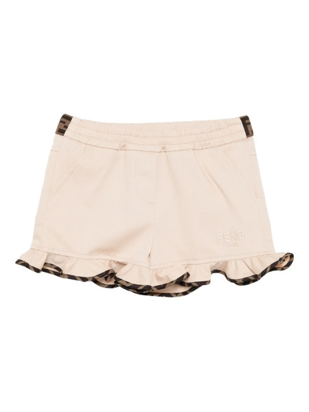  Fendi Kids Logo-embroidered Shorts - Neutrals 