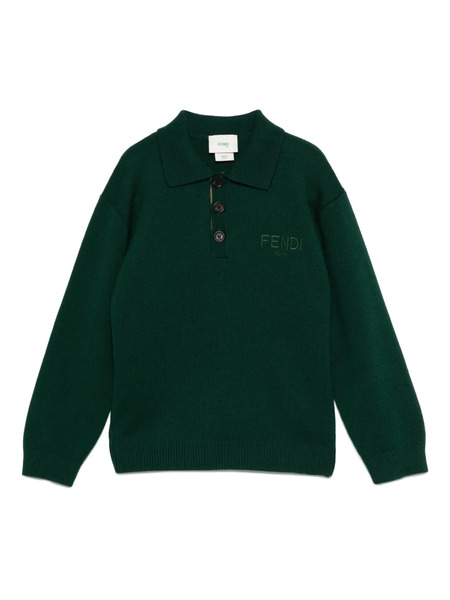  Fendi Kids Logo-embroidered Sweater - Green 