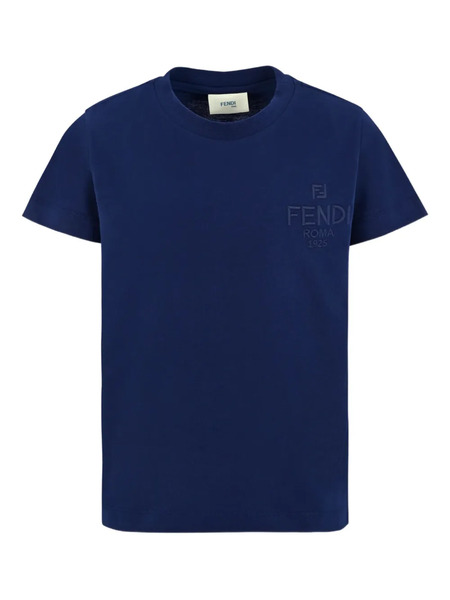  Fendi Kids Logo-embroidered T-shirt - Blue 