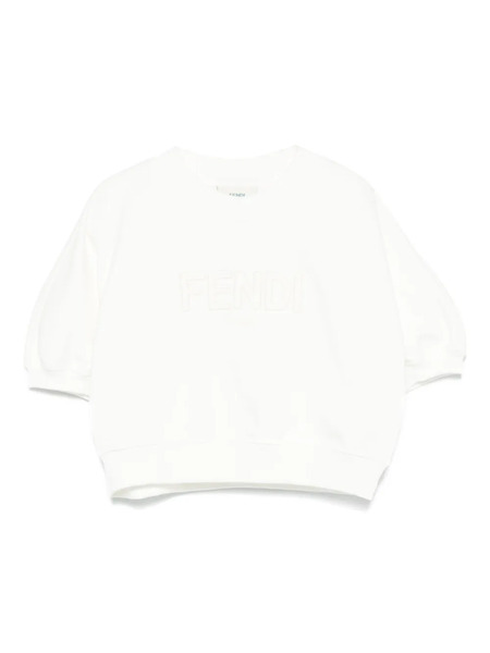  Fendi Kids Logo-embroidered Top - White 