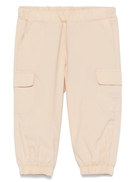  Fendi Kids Logo-embroidered Trousers - Neutrals 