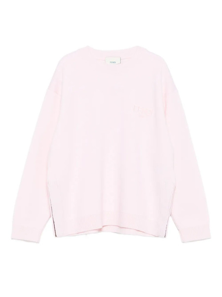  Fendi Kids Logo-embroidered Wool Sweater - Pink 