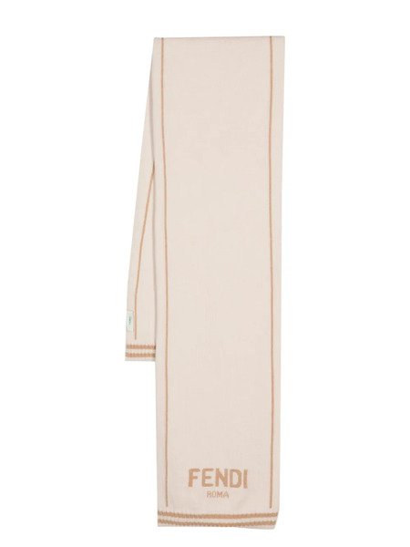  Fendi Kids Logo-jacquard Scarf - Neutrals 