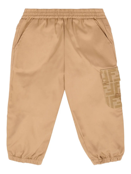  Fendi Kids Logo-patch Cargo Trousers - Neutrals 