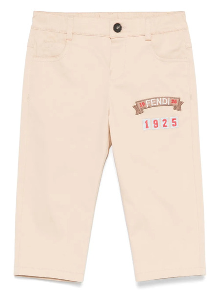  Fendi Kids Logo-patch Trousers - Neutrals 