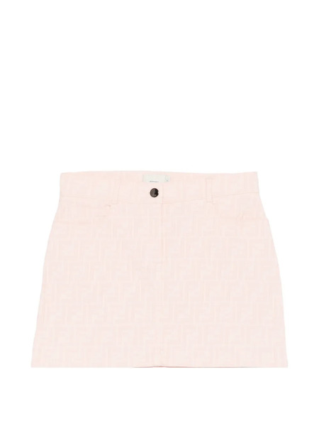  Fendi Kids Logo-pattern Button-fastening Skirt - Pink 