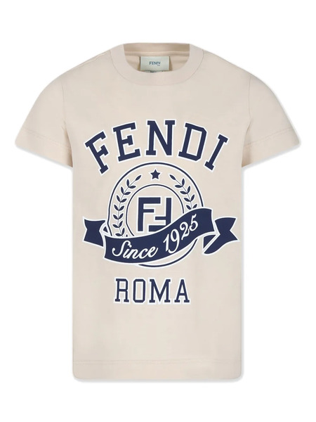  Fendi Kids Logo-print Cotton T-shirt - Neutrals 