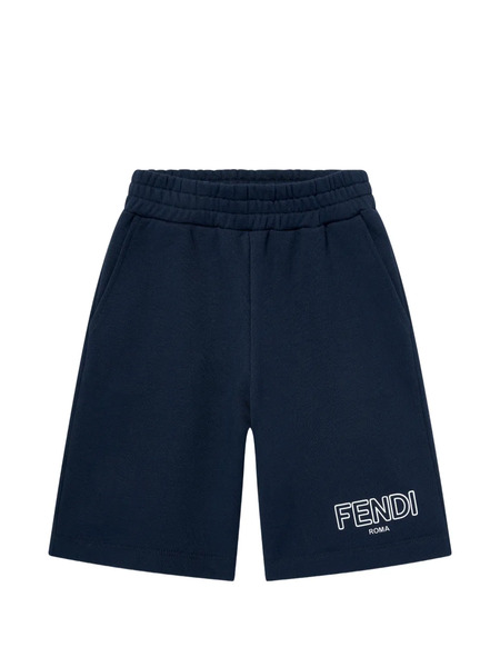 Fendi Kids Logo-print Shorts - Blue 