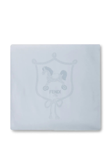  Fendi Kids Logo Rocking-horse Blanket - Blue 