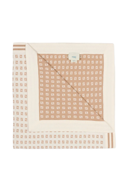  Fendi Kids Logo Stripe Blanket - Neutrals 
