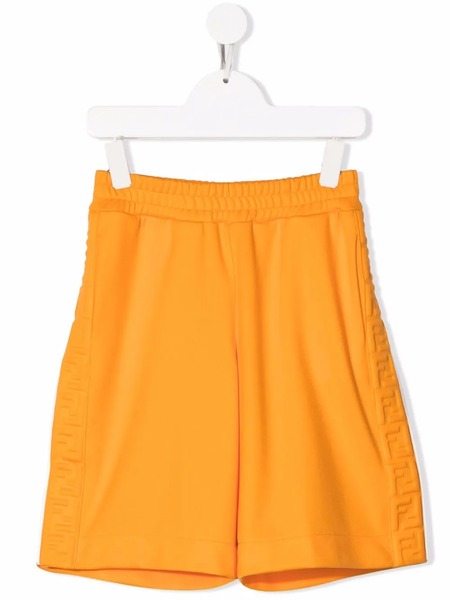  Fendi Kids Logo-stripe Knee-length Shorts - Orange 