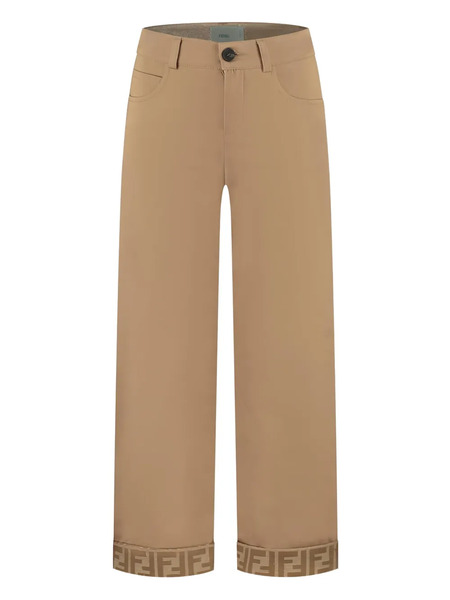  Fendi Kids Logo-trim Trousers - Brown 