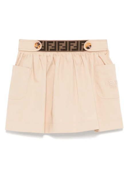  Fendi Kids Logo-waistband Skirt - Neutrals 