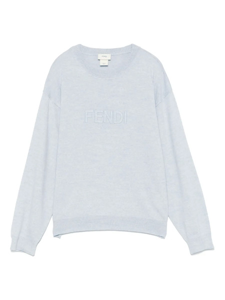  Fendi Kids Mélange-effect Sweater - Blue 