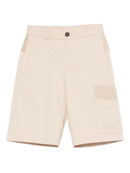  Fendi Kids Patch Shorts - Neutrals 