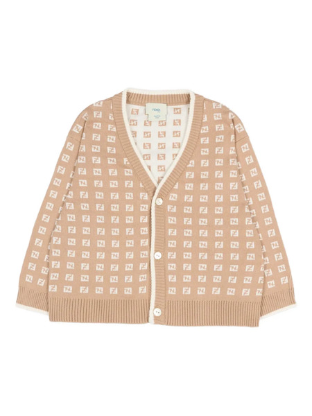 Fendi Kids Pattern Cardigan - Neutrals 